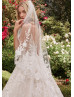 Beaded Ivory Floral Lace Tulle Stunning Wedding Dress